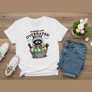 Funny Vintage Raccoon Easter Black and White Tri-Blend Shirt