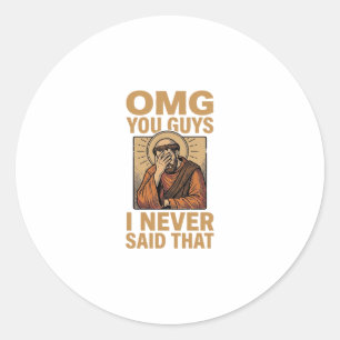 Funny Vintage Religious Facepalm Quote Shirt Desig Classic Round Sticker