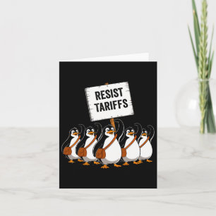 Funny Vintage Resist Penguin Activism Graphic Desi Card