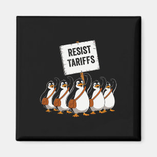 Funny Vintage Resist Penguin Activism Graphic Desi Magnet
