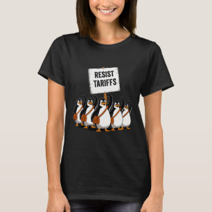 Funny Vintage Resist Penguin Activism Graphic Desi T-Shirt