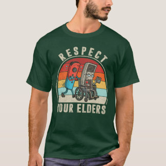 Funny Vintage Respect Your Elders Retro Gaming Con T-Shirt
