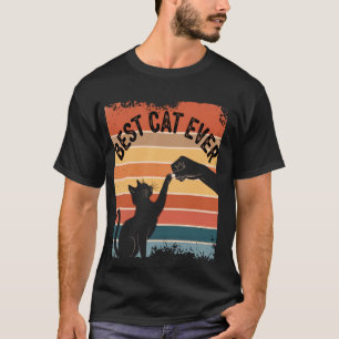 Funny Vintage Retro Daddy Cat Bump Fist Best Cat D T-Shirt