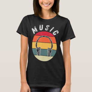 Funny Vintage Retro Headphones Electronic Music Lo T-Shirt