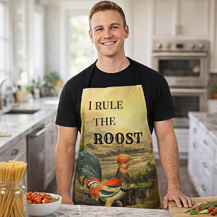 Funny Vintage Rooster Roast Apron