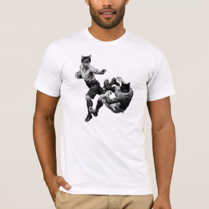 funny vintage rugby playing cats T-Shirt