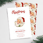Funny Vintage Santa Christmas Party Invitation<br><div class="desc">Funny Vintage Santa Christmas Party Invitation</div>