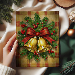 Funny Vintage Santa Claus with Christmas gift Tissue Paper