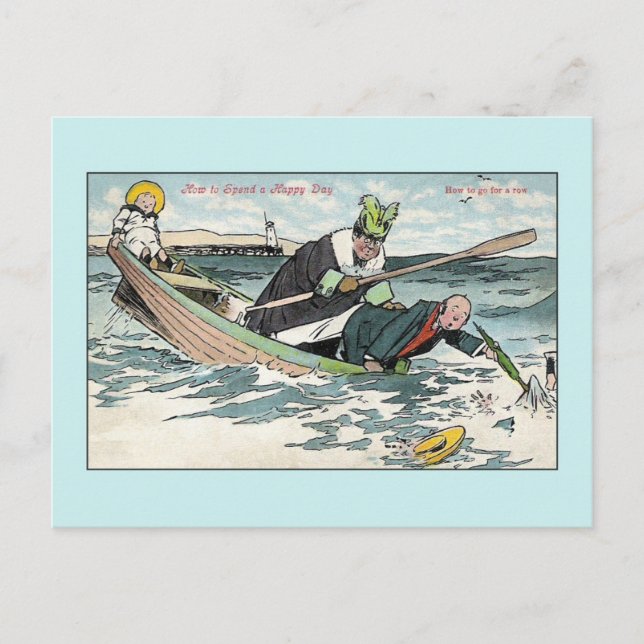 Funny vintage seaside humour Happy Day Postcard (Front)