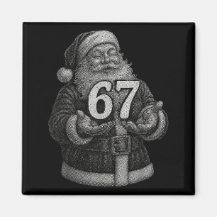 Funny Vintage Six Seven 6 7 Meme Santa Christmas 6 Magnet