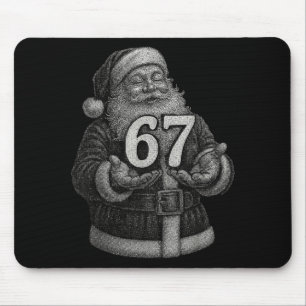 Funny Vintage Six Seven 6 7 Meme Santa Christmas 6 Mouse Pad