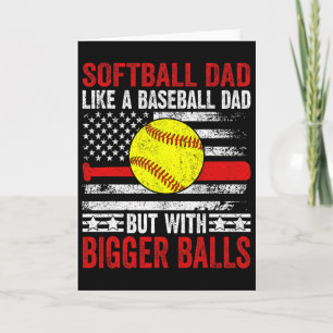 Funny Vintage Softll Dad Like A Sell Dad Us Flag  Card
