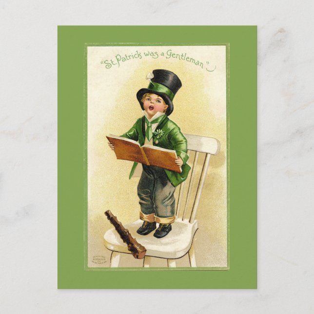 Funny Vintage St. Patrick's Day Holiday Postcard (Front)
