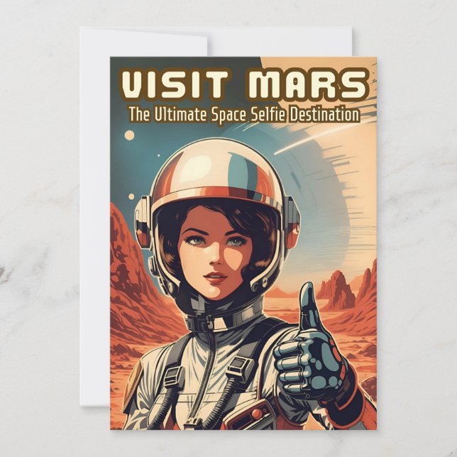 Funny Vintage Style Visit Mars Tourism Humour (Front)