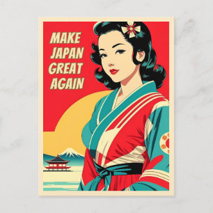 Funny Vintage Travel Japan Humour Retro Style Postcard