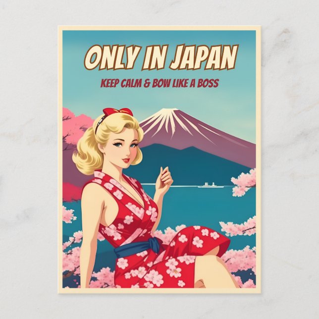 Funny Vintage Travel Japan Tourism Gaijin Humour Postcard (Front)