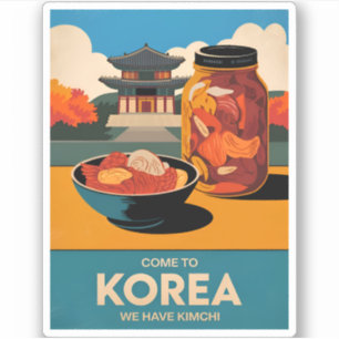 Funny Vintage Travel Korea Kimchi Humour Retro 