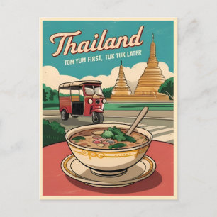 Funny Vintage Travel Thailand Humour Retro Graphic Postcard