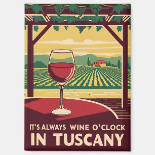 Funny Vintage Travel Tuscany Italy Wine Humor Magnet