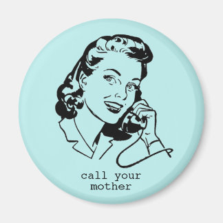 Funny Vintage Turquoise Blue Retro Mom Magnet