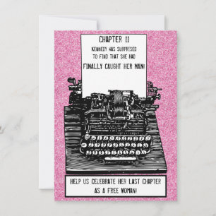 Funny Vintage Typewriter Bride Bachelorette Invitation
