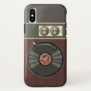Funny Vintage Vinyl Record Player iPhone X Case