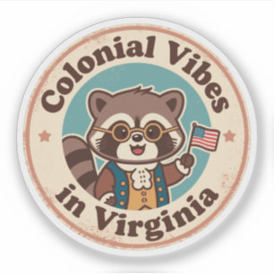 Funny Vintage Virginia Raccoon Colonial Flag