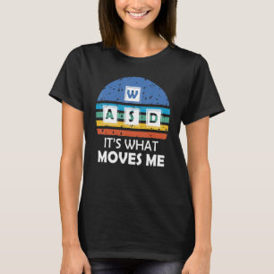 Funny Vintage WASD PC Gamer Funny Video Gaming Ret T-Shirt