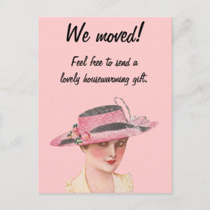 Funny Vintage We Moved Announcement Postcard