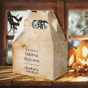 Funny Vintage Welcome Children Halloween Party Favor Box