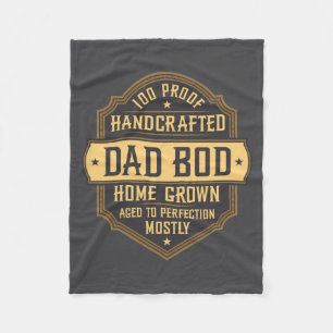 Funny Vintage Whiskey Label Dad Bod Fathers Day  Fleece Blanket