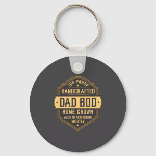 Funny Vintage Whiskey Label Dad Bod Fathers Day  Keychain