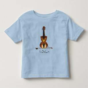 Funny Violin Cute Owl Musician Kids Music Toddler T-shirt