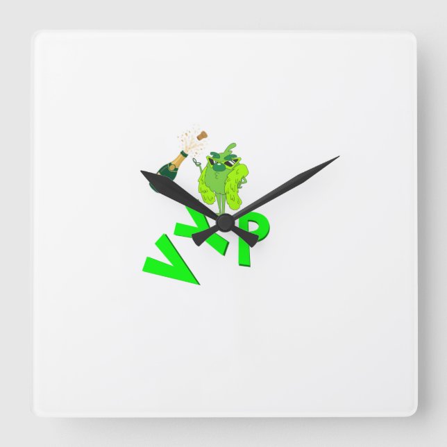 Funny VIP Celebration Square Wall Clock (Front)
