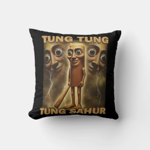 Funny Viral-Style Cartoon Meme Aesthetic Art Throw Pillow
