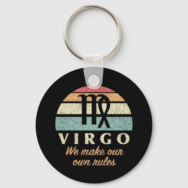 Funny Virgo Zodiac Rules Keychain (Front)