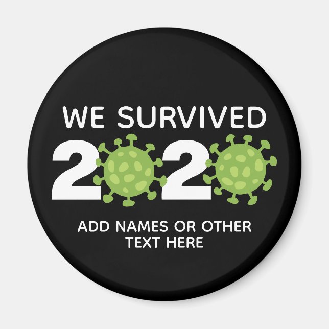 Funny Virus - We Survived 2020 with One Photo Magnet (Front)