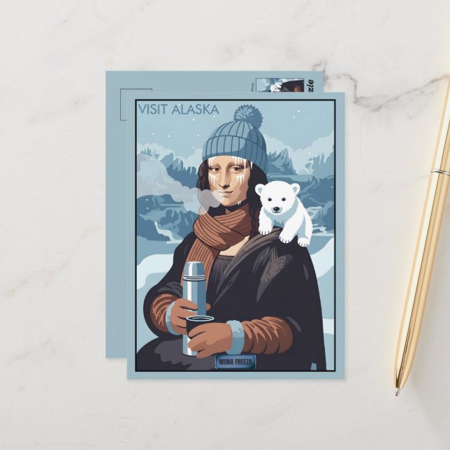 Funny Visit Alaska Postcard (Front/Back In Situ)
