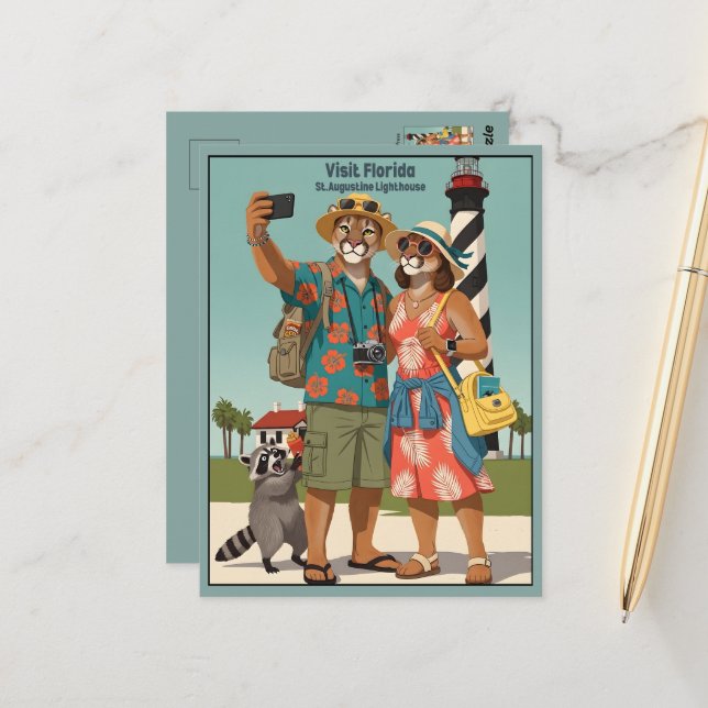 Funny Visit Florida Postcard (Front/Back In Situ)