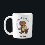 Funny Vizsla Dog Business Suit Coffee  Coffee Mug<br><div class="desc">Celebrate your love of dogs and your sense of humor with this unique cartoon-style mug featuring your favorite canine companion. This design tells the story of a "working dog" in a distinctive way, showcasing a stylish puppy ready to start his day with a bow tie and a hot cup of...</div>