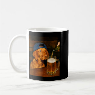 Funny Vizsla Drinking Beer Dog Meme Humour Graphic Coffee Mug