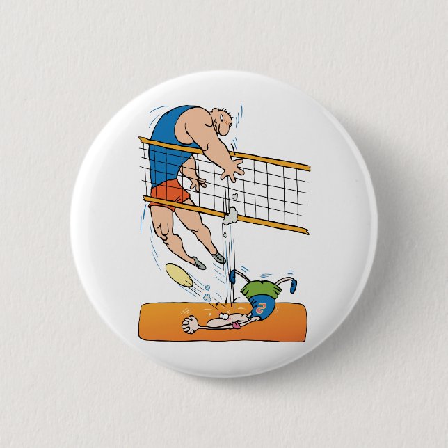 Funny Volleyball 2 Inch Round Button (Front)