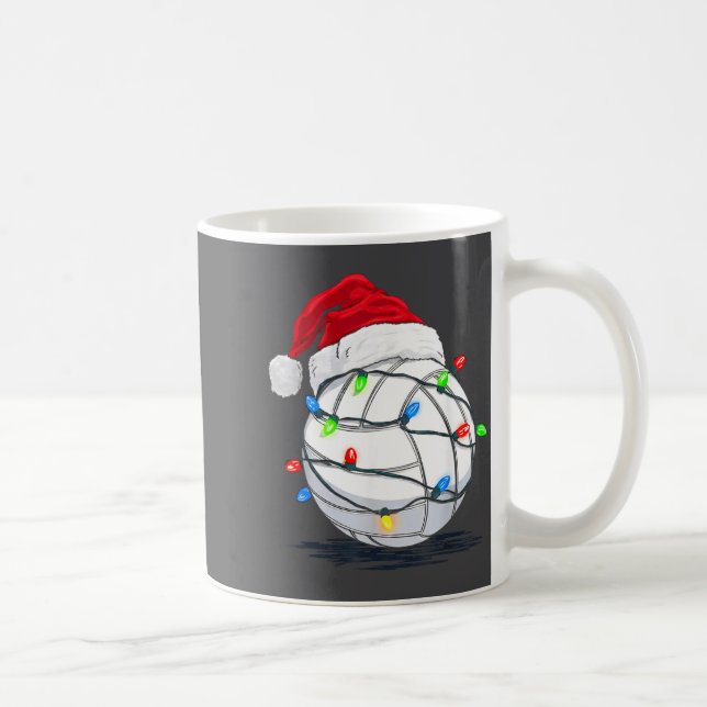Funny Volleyball Ball Christmas Graphics Lights Lo Coffee Mug (Right)