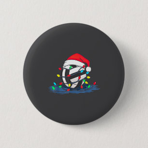 Funny Volleyball Christmas Graphics Lights Lover P 2 Inch Round Button