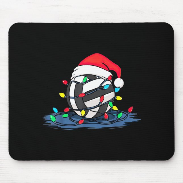 Funny Volleyball Christmas Graphics Lights Lover P Mouse Pad (Front)