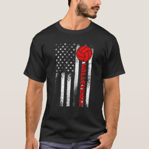Funny Volleyball Design For Men Women USA Patrioti T-Shirt