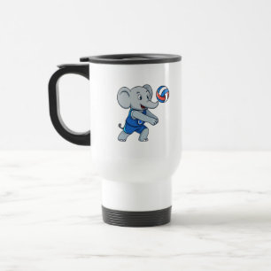 Funny Volleyball Elephant Sports Travel Mug