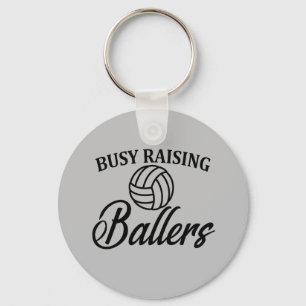 Funny Volleyball Mom Dad Keychain