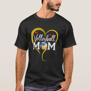 Funny Volleyball Mom Heart Volleyball Mama Mothers T-Shirt