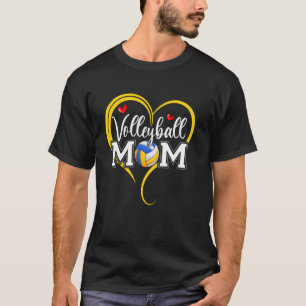 Funny Volleyball Mom Heart Volleyball Mama Mothers T-Shirt